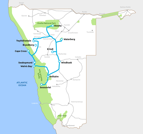 Namibia Map Tour 1